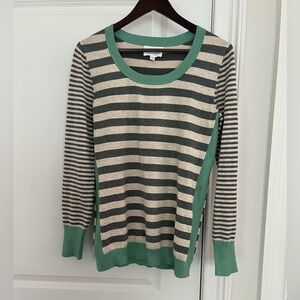 Olive + Oak Womens Striped Pullover Sweater Size L Stretch Long Sleeve NWOT